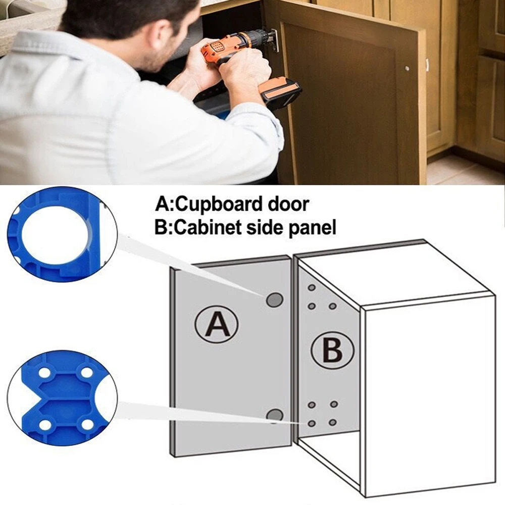 

35mm Hinge Drilling Jig Concealed Guide Hinge Hole Drilling Guide Locator Woodworking Hole Opener Door Cabinet Accessories Tool