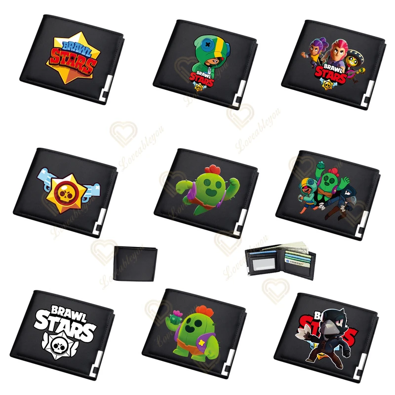 

Kids Shark Leon Crow Amber Spike Mens Wallet Premium Product Real Cowhide Wallets for Man Short Black Walet Homme Short Purses