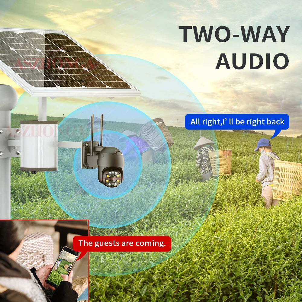 

4G 5MP HD Security IP Camera 5X Optical Zoom Outdoor Surveillance Cam 60W Solar Panel With 30A/40A Rechargeable Battery CamHipro