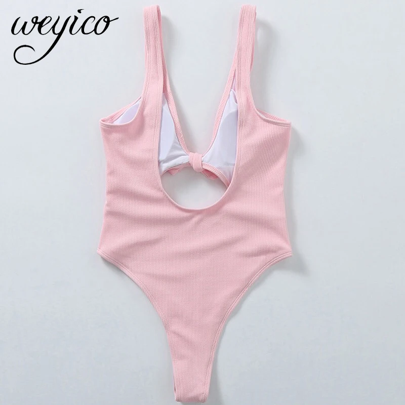 купальник 2020 Цельный слитный для женщин сексуальный с высоким вырезом открытая