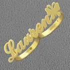 Модное и простое кольцо с именем на заказ, двойное кольцо из нержавеющей стали с кольцо с бабочкой, ювелирные изделия рождественским подарком