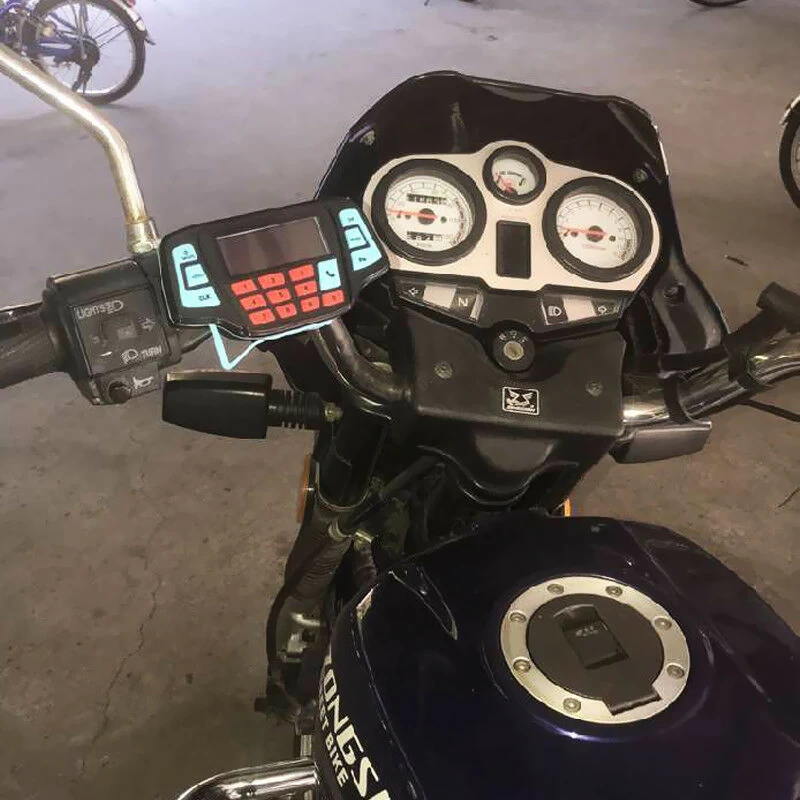 

Motorcycle Mp3 Intelligent Stereo Music Player Waterproof with USB TF Interface and Display Screen Motorcycle Alarm