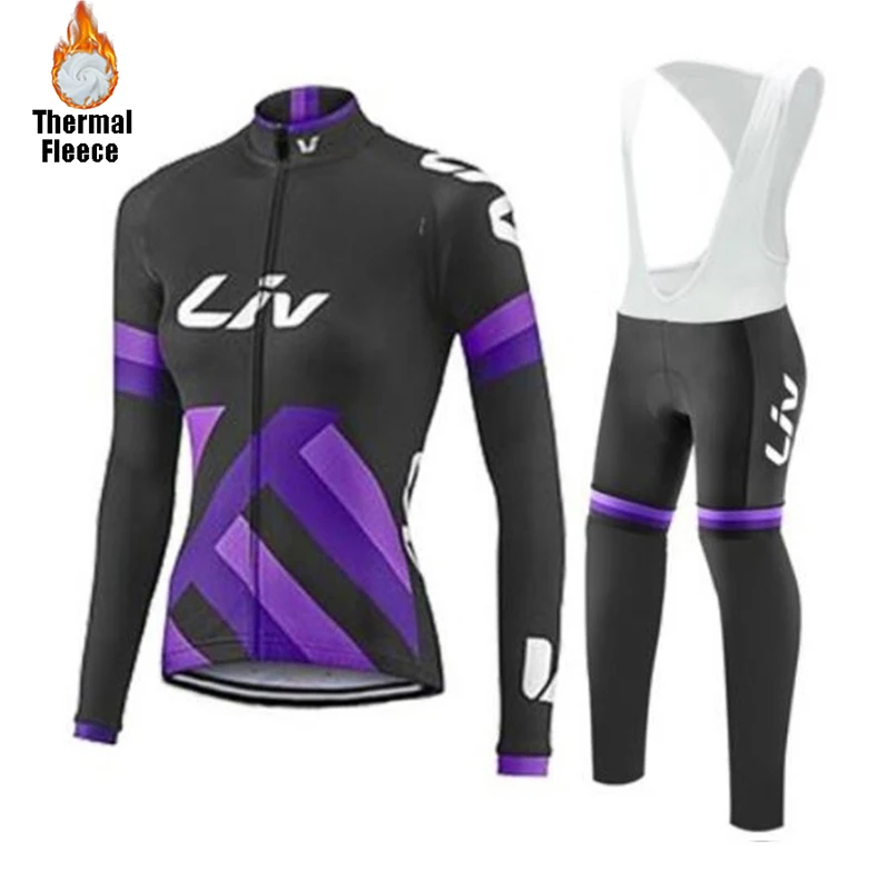 In Stock Cycling Jersey Women Winter Thermal Fleece Set Racing Bike Cycling Suit Mountian Bicycle Cycling Clothing Ropa Ciclismo