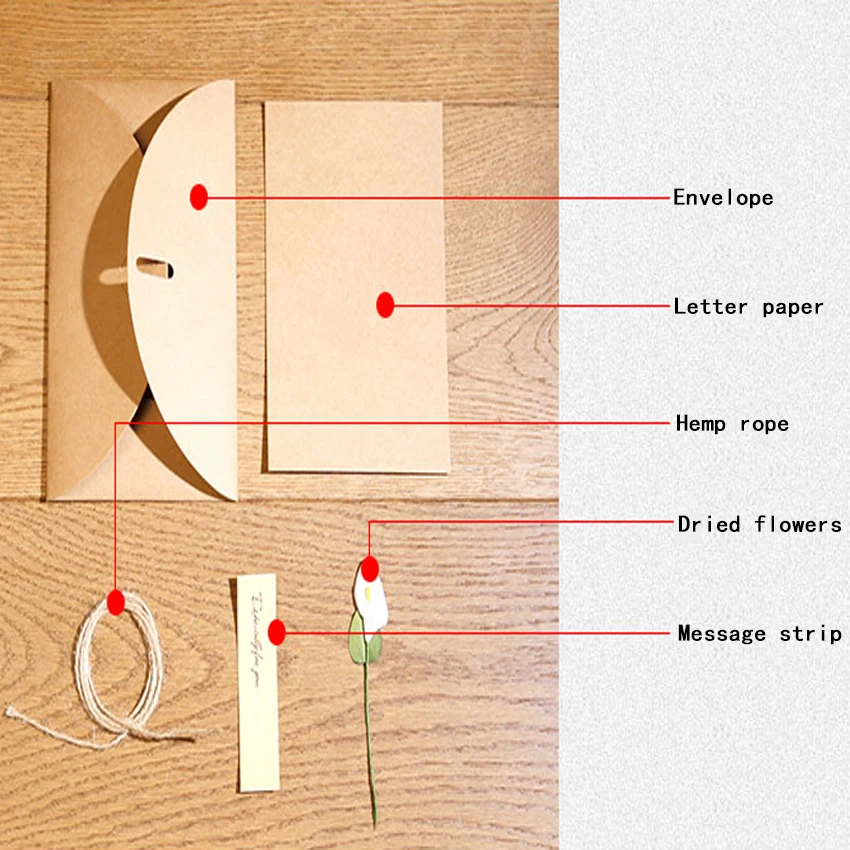 3 упак./лот Новое поступление Винтаж крафт Бумага засушенные цветы с конверт