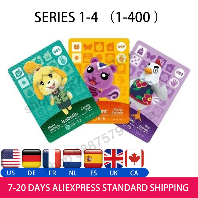 Карта Amiibo для пересечения животных карта серия 1/2/3/4 работает с играми NS (001-400) nfc от