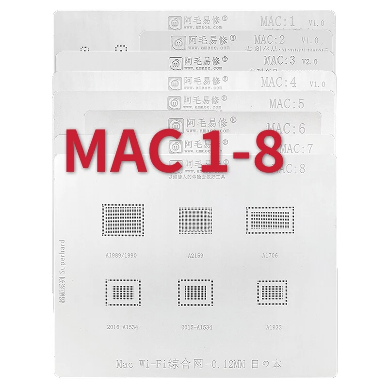 Трафарет Amaoe для Mac MacBook a1534 /sr2zy A1706 /A1707 A2159-T2/ A1989 / A1990 DDR SSD pro A2159 BGA Reballing | Электронные