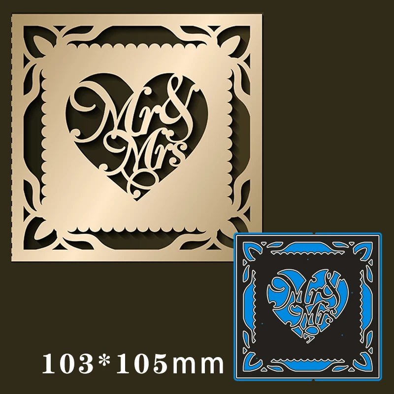 

103*105mm Hollow Heart Grid New Metal Cutting Dies decoration Scrapbook Embossing Paper New Craft Album Card Punch Knife Mold