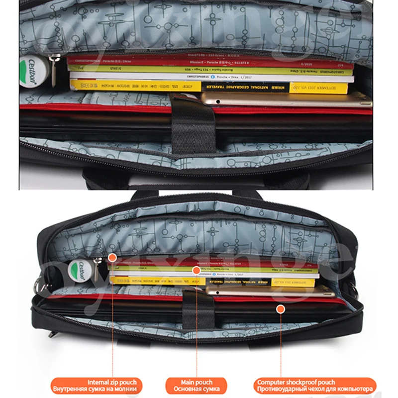 OYIXINGER Men's Business Briefcase For Lenovo Dell Acer 15.6 INCH Laptop Bag Computer Handbag Large Durable Travel Shoulder Bags