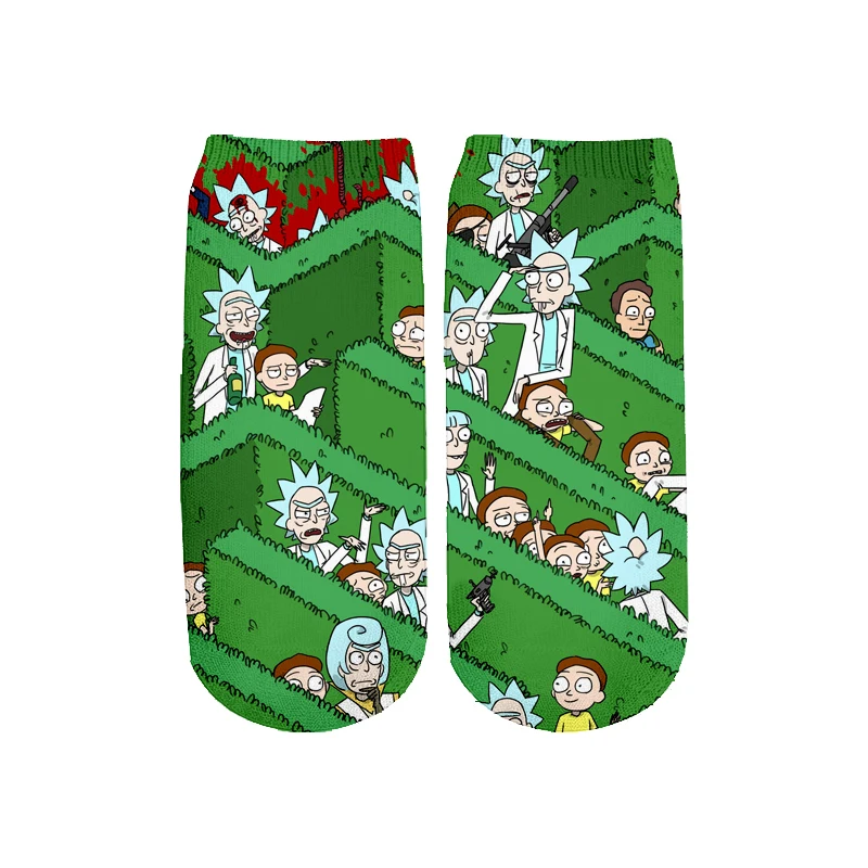 4 Новейшие Rick and Morty 3D печатных мультфильм милые короткие носки для мужчин женщин harajuku корейские носки RS-007 - Цвет: 4