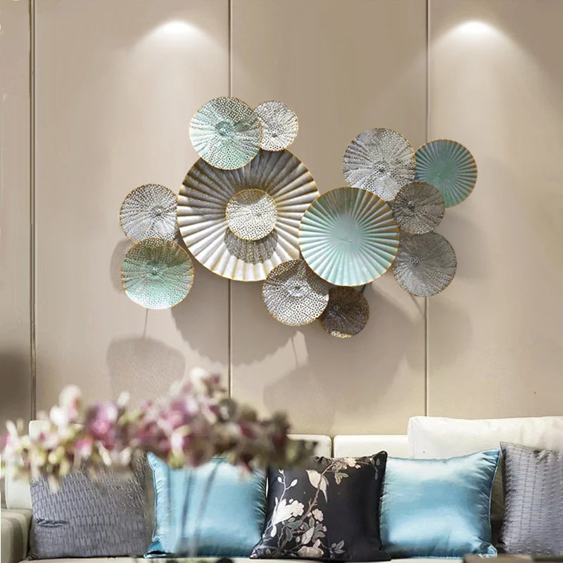 Современный кованый железный диван фон настенная круглая форма росписи ремесла