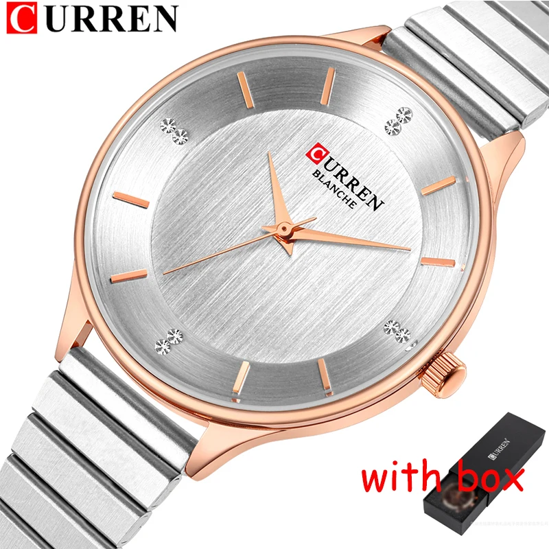 

CURREN Women Watches Stainless Steel Silver Quartz Wristwatch Bracelet Female Clock Waterproof Watch Gifts relojes para mujer