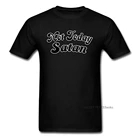 Not Today Satan футболка, черная футболка, Мужская одежда, школьные Модные топы, футболки, хлопковая футболка, Повседневная Уличная одежда, магазин на заказ