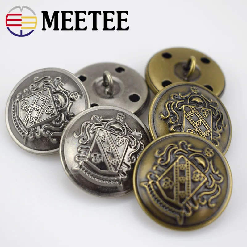 

30pcs Meetee 13-30mm Metal Buttons Antique Silver Copper Button for Jacket Suit Shirt Button Scrapbooking Sewing Accessories
