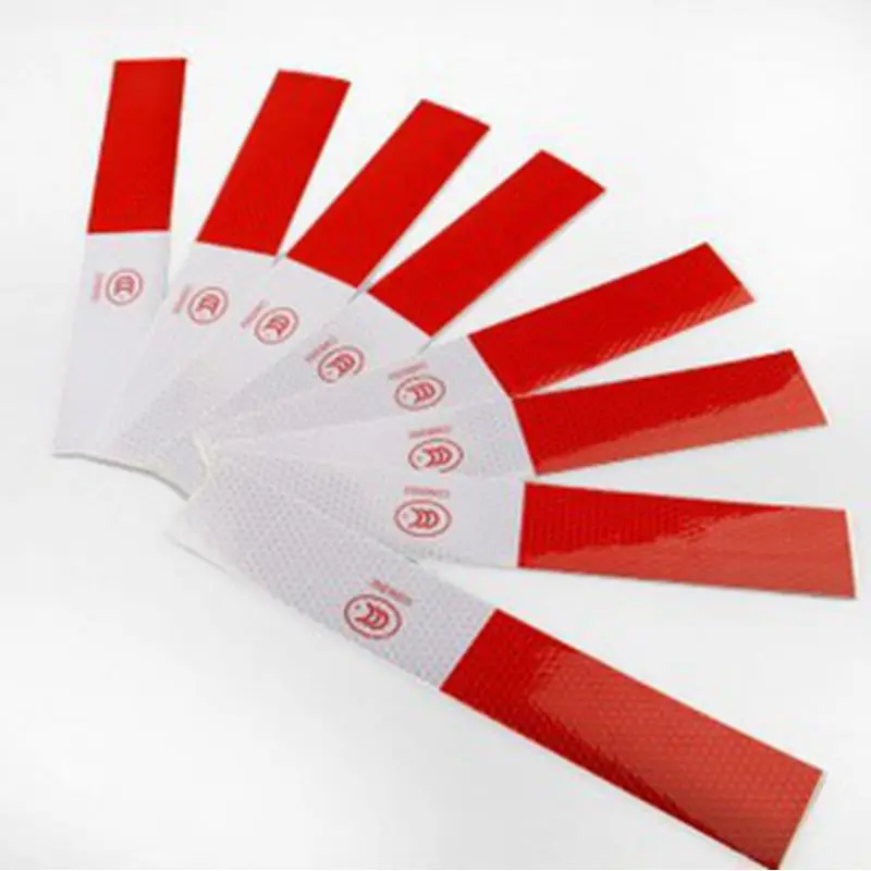 10 шт./компл. Светоотражающая наклейка для автомобиля 30*4 5 см красный белый Высокое