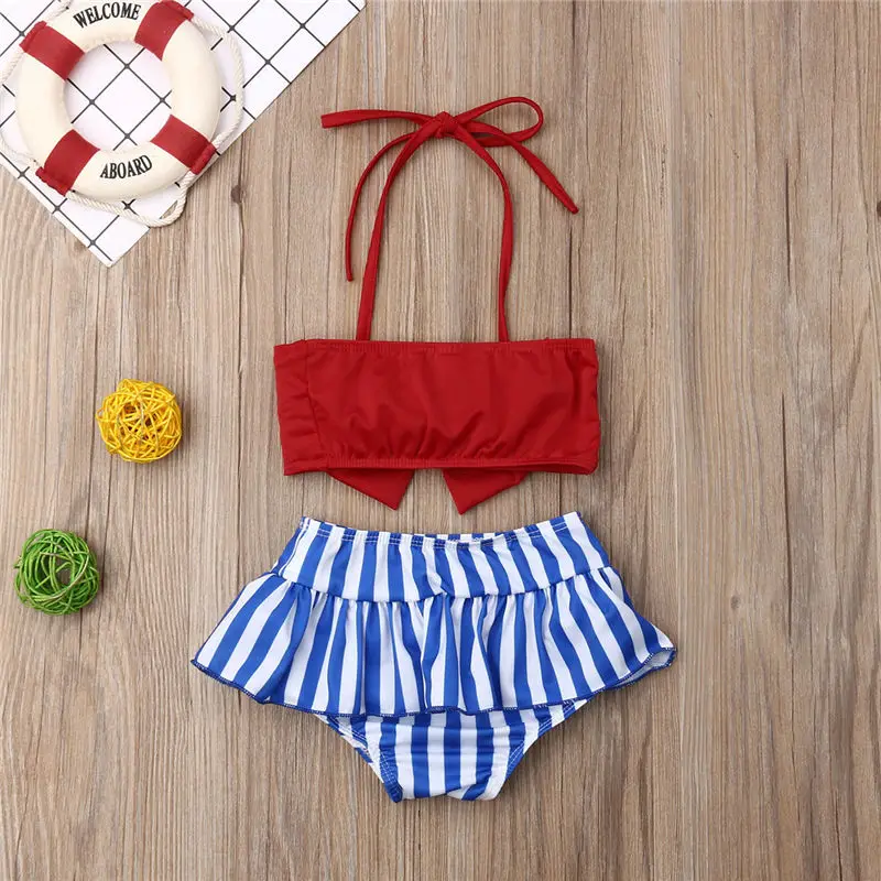 Детская одежда детский купальный костюм для девочек малышей бикини набор