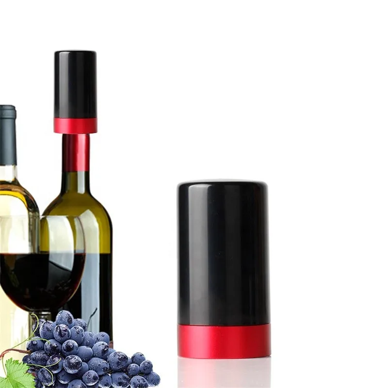 

Electronic Intelligent Vacuum Pump Wine Saver Stoppers Keeps Wine Fresh for up to 10 Days Black and Metal Decoration