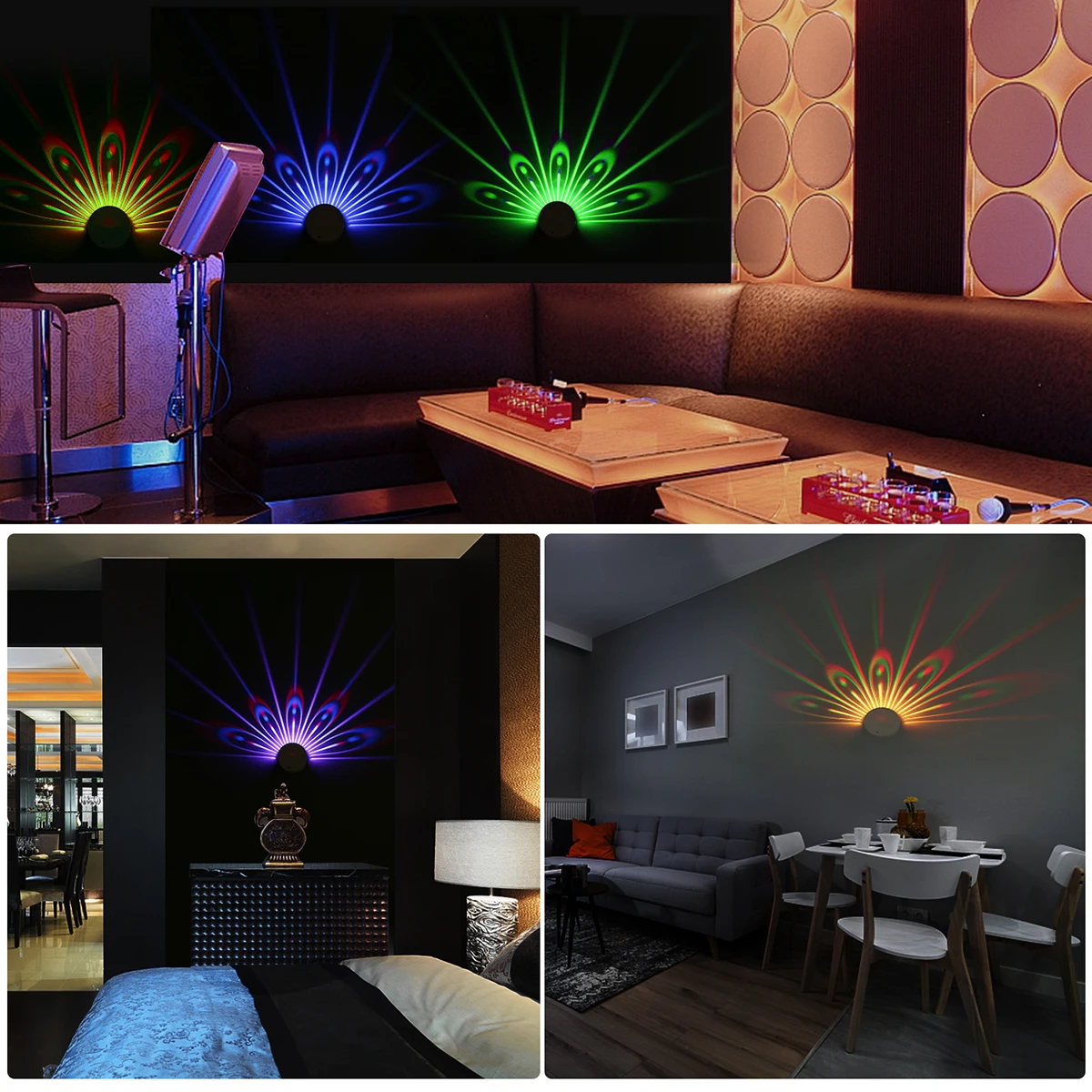 Цветная настенная лампа с дистанционным управлением проекционный светильник в