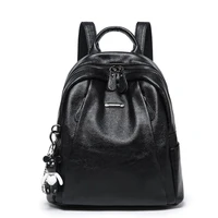 2021 new fashion womens backpack small casual lychee pattern backpack black pu leather lady bag
