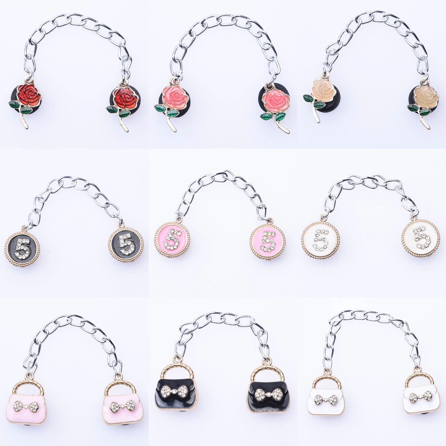 High Quanlity Metal Croc Shoes Chain Charms Light Butterfly Accessories Sugar Bling Flower Pendant Buckle Designer Decoration