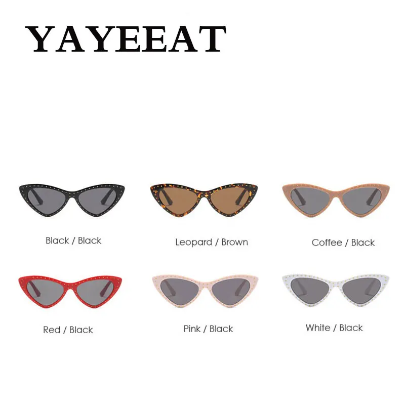 Сексуальные ретро кошачьи Солнцезащитные очки женские маленькие черные белые 2018