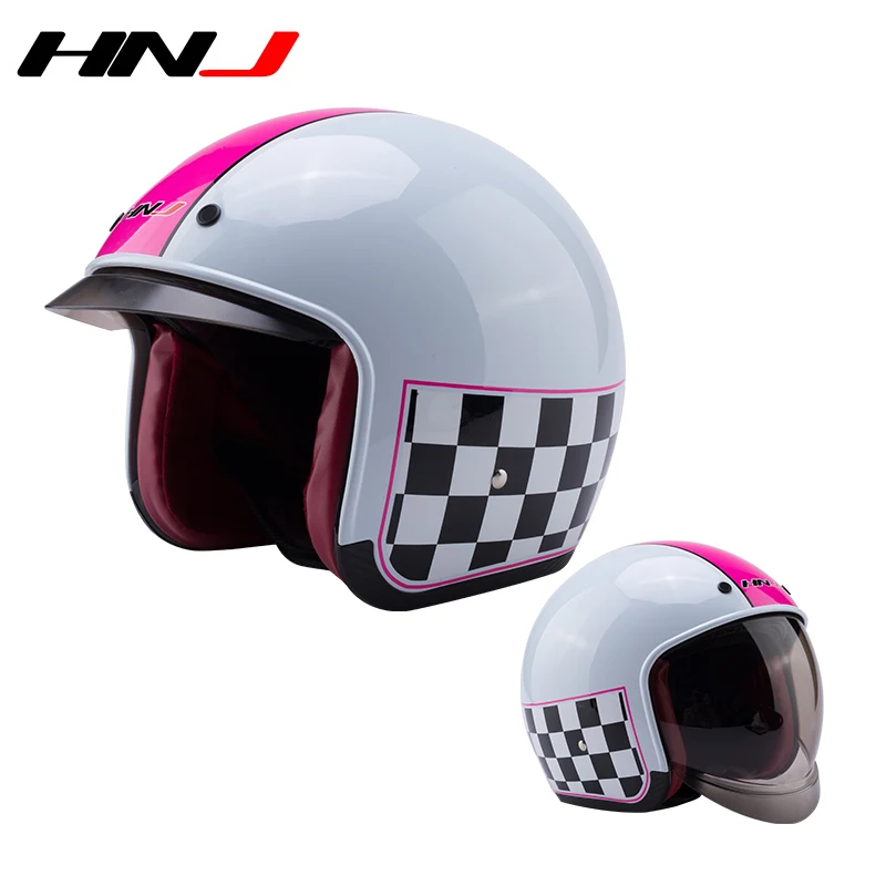 Мотоциклетный шлем с открытым лицом для мужчин на 4 сезона Cascos Para Moto классический