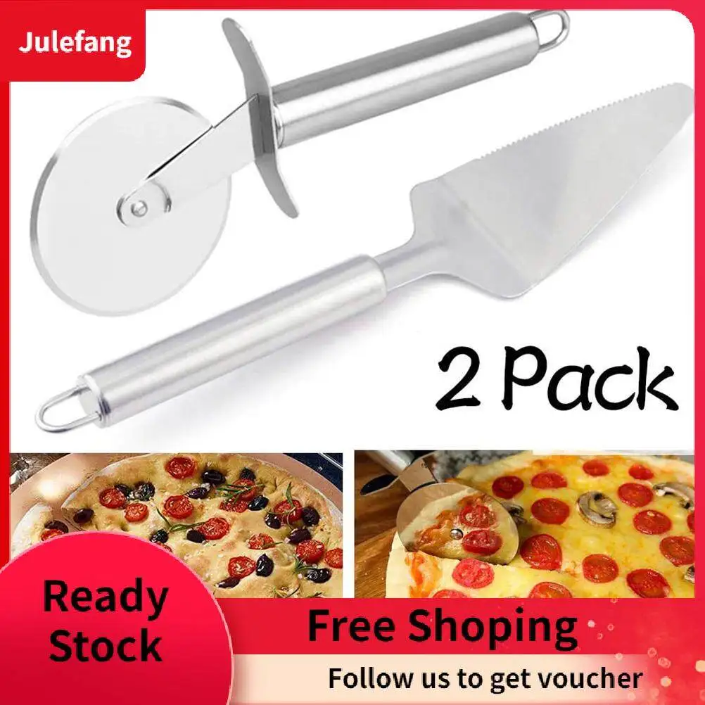 

Pizza Cutter Wheel Kit Stainless Steel Pizza Roller Cutter with Shovel Kitchen Cutter Set