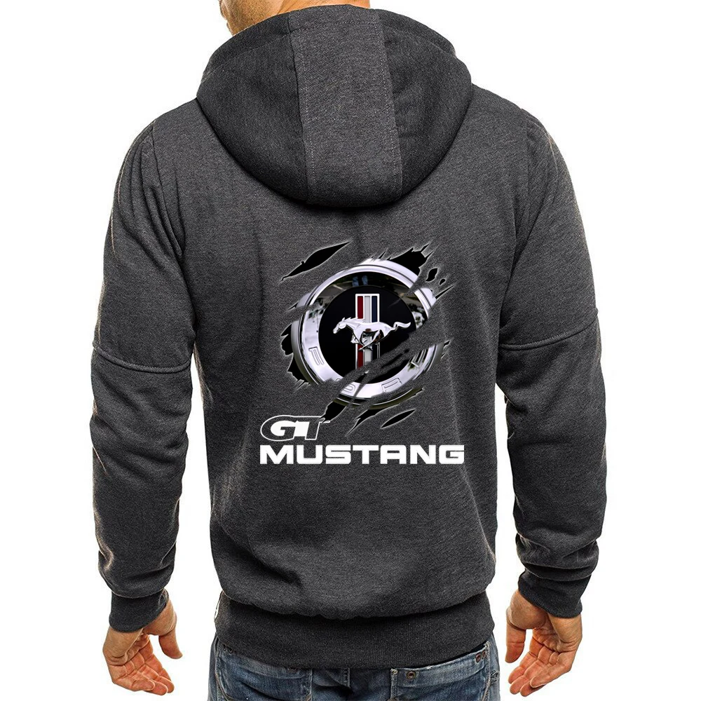 

2021 Men Creative Design Mustang Punk Casual Harajuku Gradient Color Hoodies Mans Jackets Zipper Punk Leisure Sweatshirts