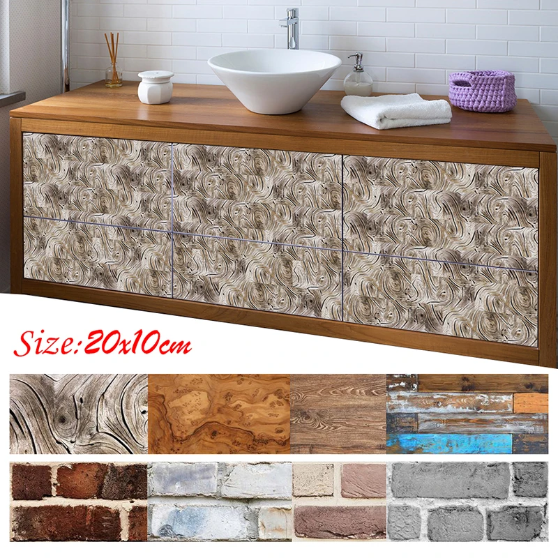 9 шт. Современные стильные настенные наклейки обои мраморные кирпичи настенная