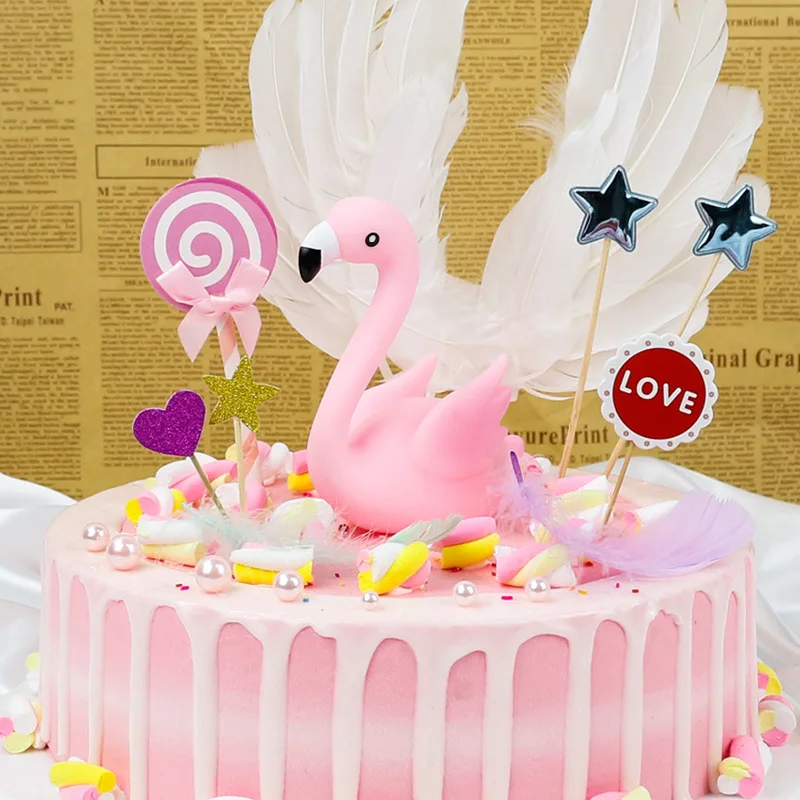 Летние футболки для девочек с Гавайи фламинго торта Детские тропический День