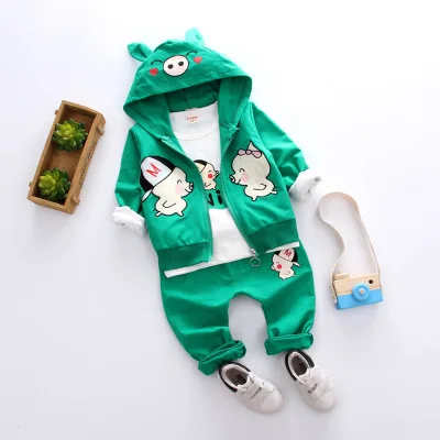 baby boy clothes sets spring autumn infnat clothing cotton cartoon hoodies+t-shirts+pants 3pcs suits toddler tracksuits | Детская одежда