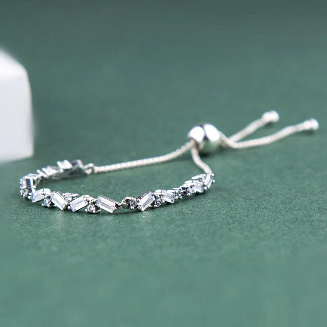 

925 Sterling Silver Glacial Beauty Adjustable Bracelet For Women Fit Original Pandora Jewelry