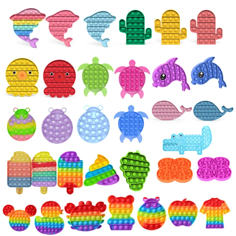 

Pop Fidget Antistress Toy Push Bubble Sensory Toys Children Autism Relief Stress Silicone Toy for Kids Adult Decompression Toy