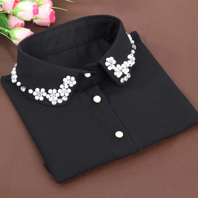 

Black White Fake Collars for Womens Shirt Detachable Collar Femme Removable False Collars Neckwear Tie Girls Nep Kraagie