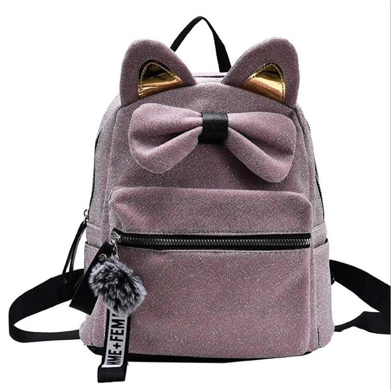 

2021 New Cute Velvet Woman Backpacks New Female Fashion Backpack Travelling Shoulder Bag Mochilas School Bags for Teenage Girls