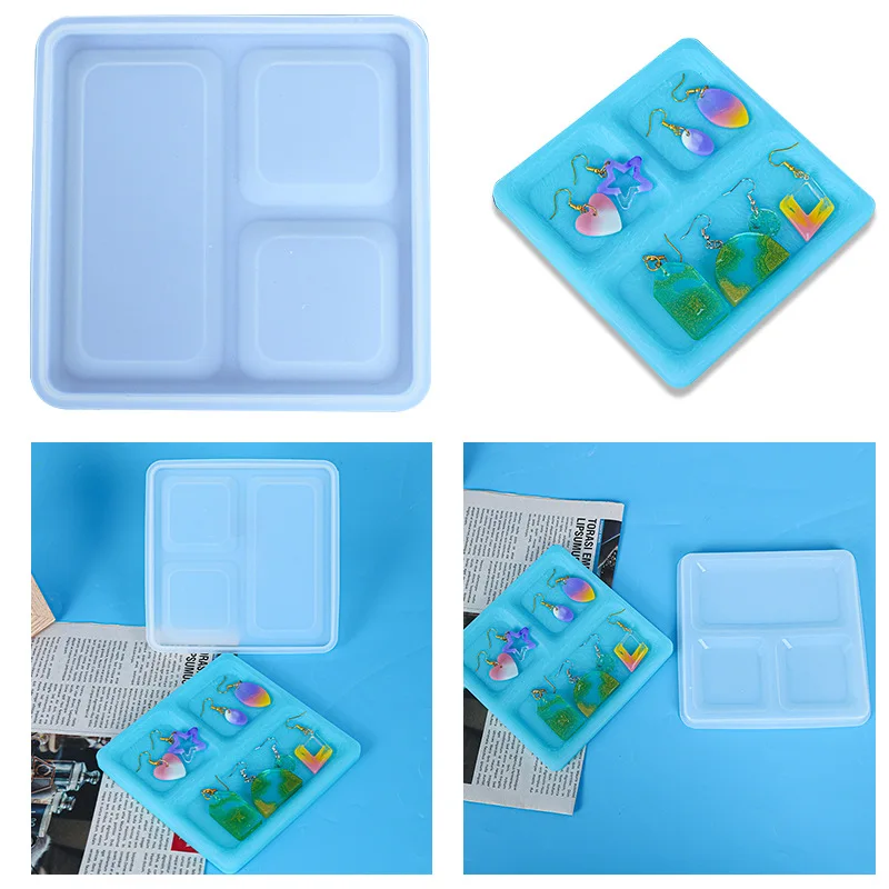 

Diamond Storage Box mold Tray Decorative Cutting Shape New Transparent Silicone Mold for DIY Craft Jewelry Epoxy Resin Mould