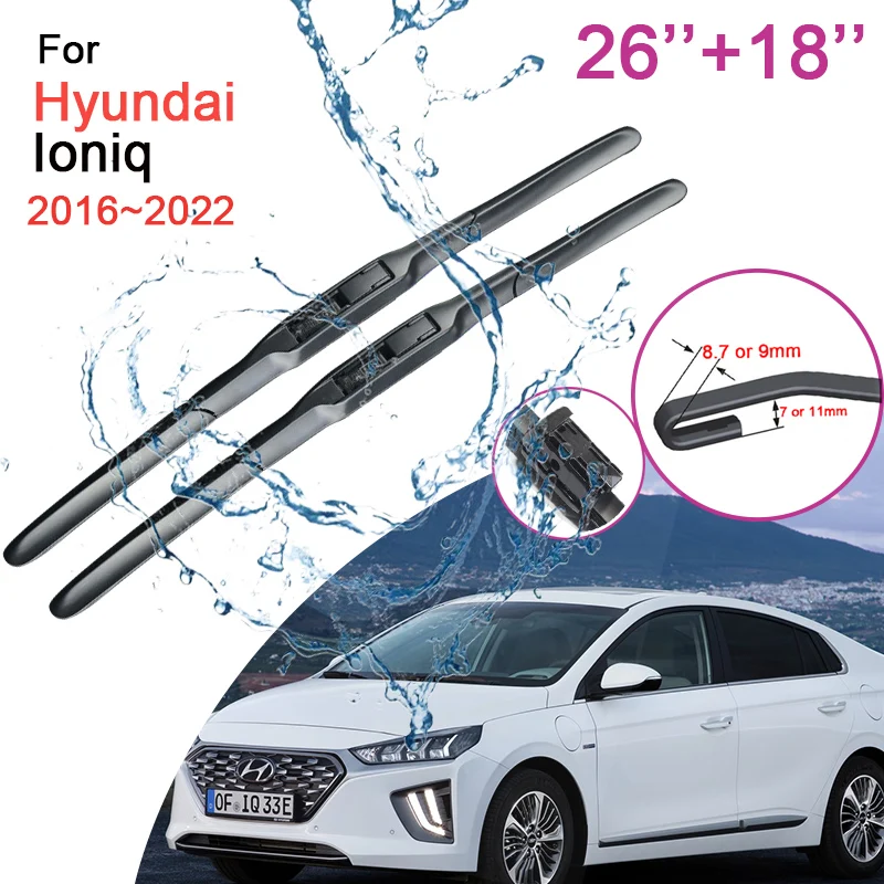 

Car Front Windshield Wiper Blades for Hyundai Ioniq 2019 2017 2018 2016~2022 Frameless Durable Rubber Snow Scraping Accessories