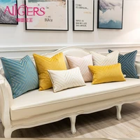 avigers luxury velvet embroidery cushion covers modern multicolor geometric striped patchwork throw pillow cases