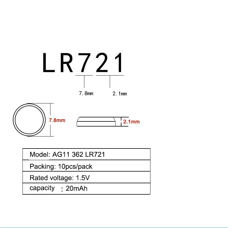 10 шт. дешевые AG11 LR721 362 SR721 162 Cell Coin 1 55 V щелочные батареи кнопочные для игрушек