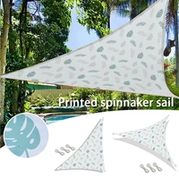 leaf print triangle waterproof sun shelter outdoor sunshade canopy garden patio pool shade sail awning camping shade cloth large