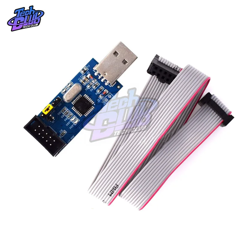 1 комплект USBASP USBISP AVR программатор USB ATMEGA8 ATMEGA128 ATtiny/CAN/PWM 10Pin модуль провода DIY + к 6 Pin
