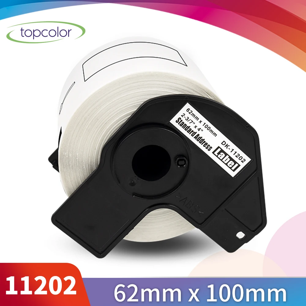 

Topcolor 62*100mm Paper Label Roll DK 11202 Compatible Brother Label Maker DK Shipping Labels for Brother QL Label Printer 700