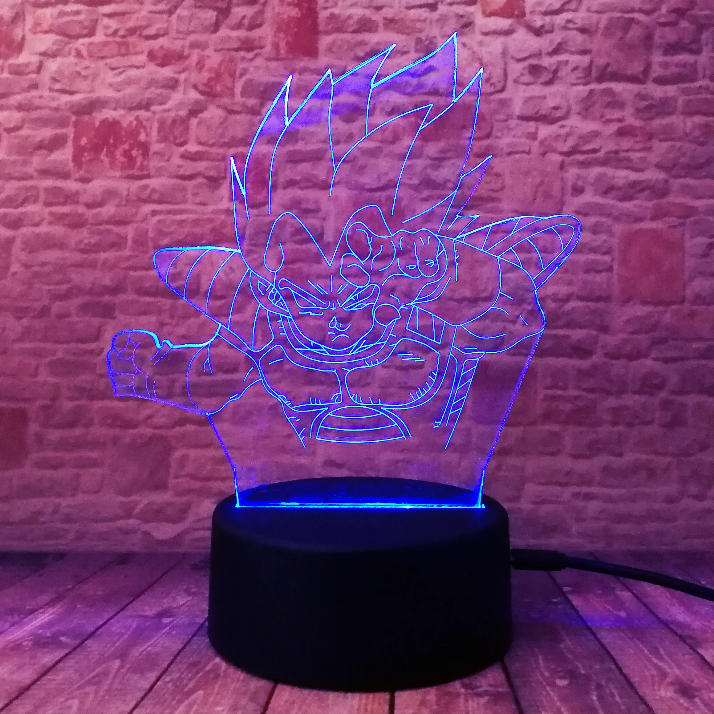 Драконий жемчуг Z Обезьяна Супер Saiyan Goku фигурка 3D Led 7 цветов меняющий хороший