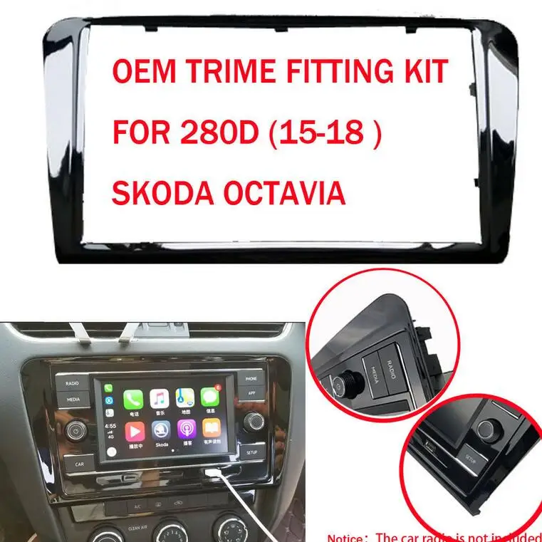 6," стерео RCD330 280D+ рамка Carplay MirrorLink BT SD USB AUX RVC для Volkswagen MQB VW Golf 7 MK7 Passat B8 SKODA OCTAVIA - Цвет: FRAME FOR OCTAVIA