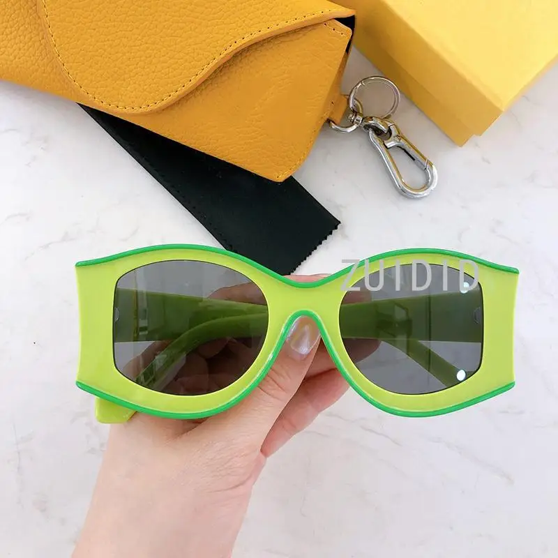 

New Fashion Retro Large Frame Cat Eye Sunglasses UV400 Women Men Jelly Color Oval Lens Eyewear Personality Shades G616487X02