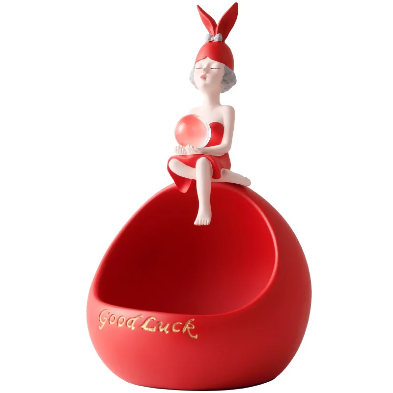 

Creative cute girl storage ornaments, girl hands holding transfer crystal ball porch decorations birthday housewarming gifts