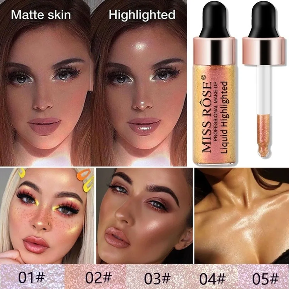 Жидкий Хайлайтер для лица 5 цветов долговечный Осветляющий бронзатор крем