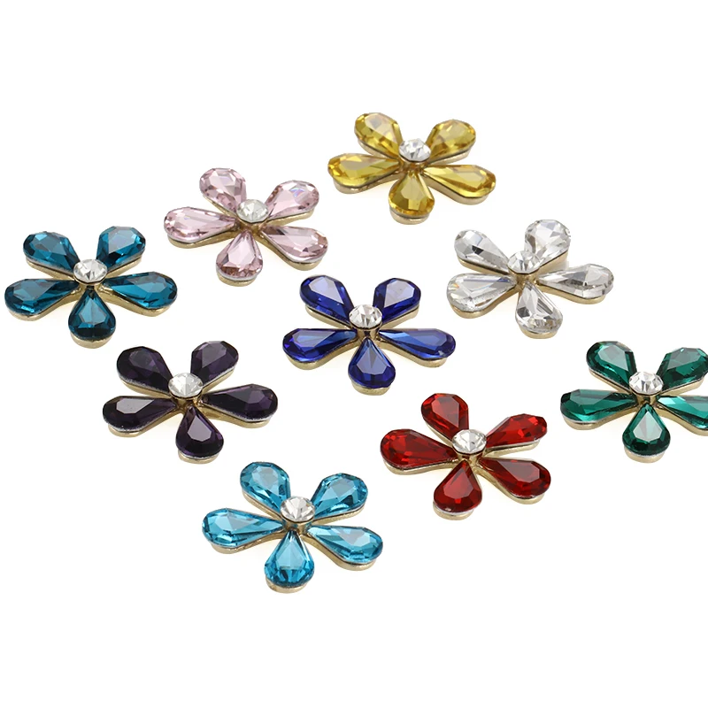 

27mm Crystal Flower Multi Color Flatback Rhinestone Shiny Strass Glue Jewelry Accessory Wholesale Diy Crafts Earring Gemstone