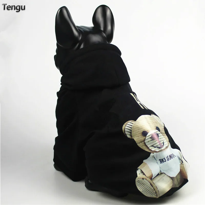 Черная Повседневная Толстовка rench Bulldog мультяшная стильная одежда для больших и