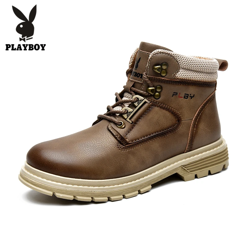 

PLAYBOY New High Quality Outdoor Mountain Desert Climbing Shoes Men Ankle Hiking Boots Size 44 Fashion Classic Trekking Footwear
