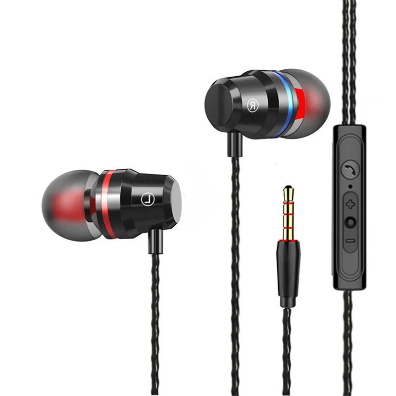 black 1.2 M Проводные наушники-вкладыши с микрофоном, разъем 3,5 мм, гарнитура, басовый наушник, универсальный наушник для Xiaomi, samsung, huawei, IPhone, телефона, ПК, MP3 - Цвет: black 1.2 M